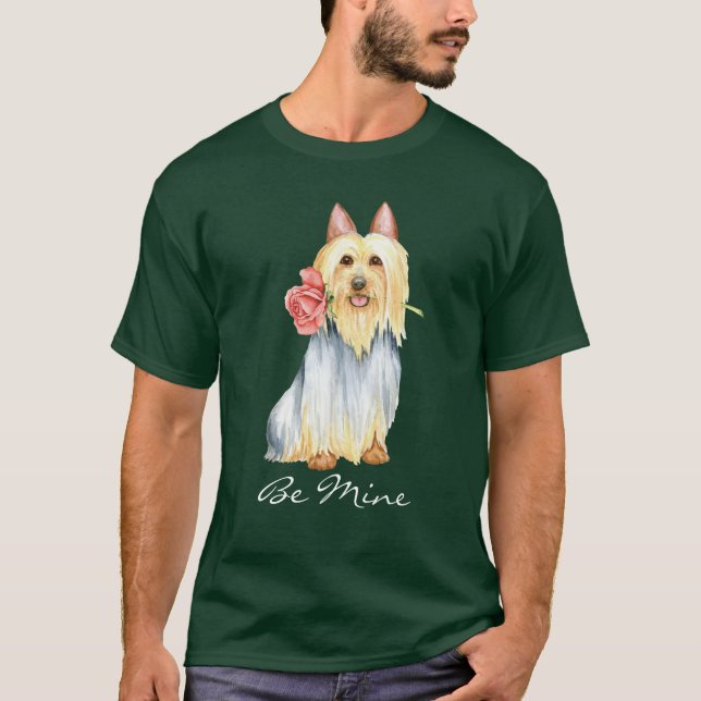 Saint-Valentin Rose Silky Terrier T-Shirt (Devant)