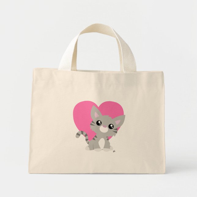 Saint Valentin Sac fourre-tout Grey Kitty (Devant)