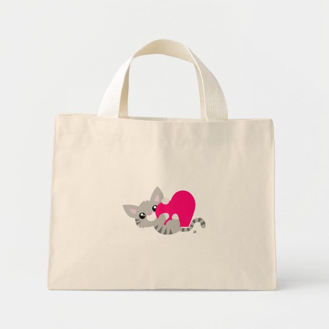 Saint Valentin Sac fourre-tout Grey Kitty (Devant)