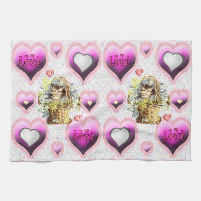 Saint Valentin Serviette de cuisine (Horizontal)