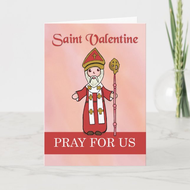 Saint Valentine Catholic Simple Saint on Valentine Karte (Vorderseite)