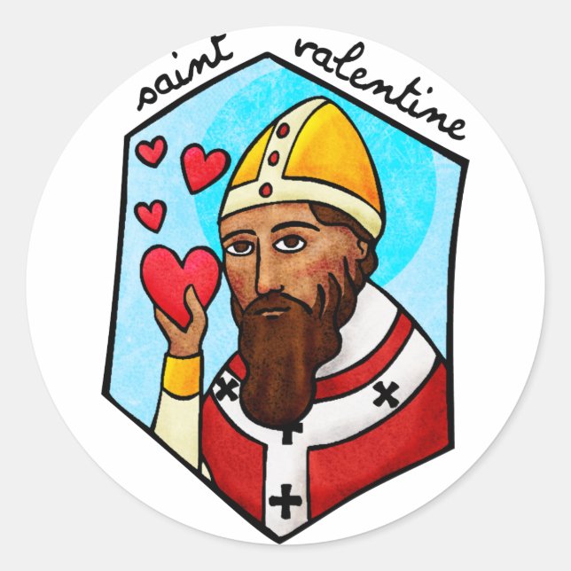 Saint Valentine Runder Aufkleber (Vorderseite)