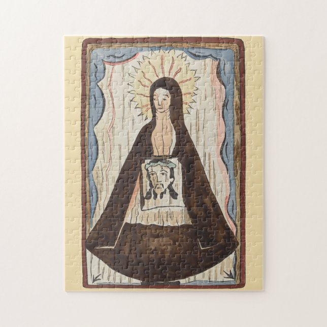 Saint Veronica Jesus konfrontiert Vintage Kunstmal (Vertikal)