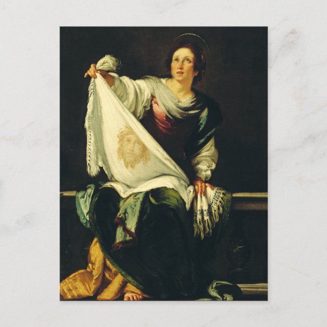 Saint Veronica von Bernardo Strozzi Postkarte (Vorderseite)