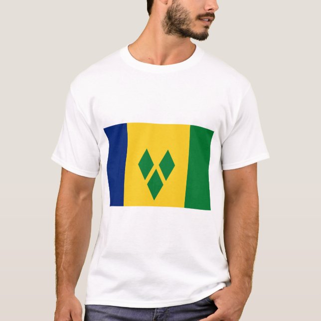 Saint Vicent und die Grenadinen-Fahne T-Shirt (Vorderseite)