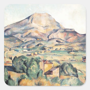 Saint-Victoire Barnes Mountain Paul Cezanne Quadratischer Aufkleber