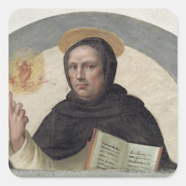 Saint Vincent Ferrer (fresco) Quadratischer Aufkleber (Vorderseite)