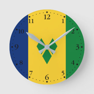 Saint Vincent Flag Runde Wanduhr
