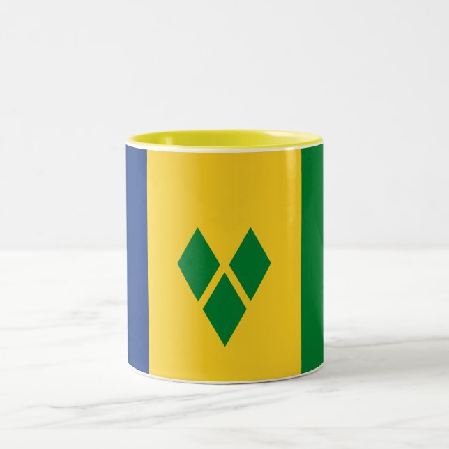 Saint Vincent Flag Zweifarbige Tasse (Mittel)