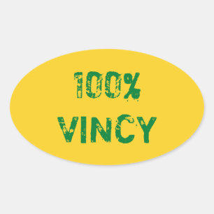 Saint Vincent und die Grenadinen Vincy Heart Stick Ovaler Aufkleber