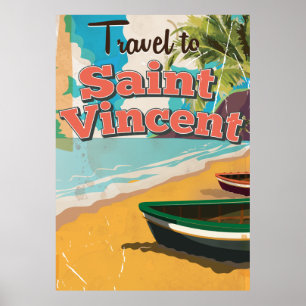 Saint Vincent Vintage-Reiseplakat. Poster