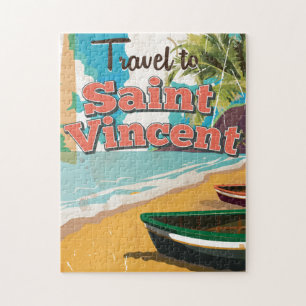 Saint Vincent Vintage-Reiseposter.