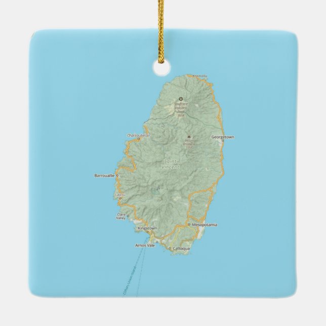 Saint Vincent West Indies Weihnachten Keramikornament (Rückseite)
