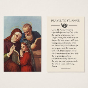 Sainte Anne Sainte Vierge Marie Prière Carte Saint