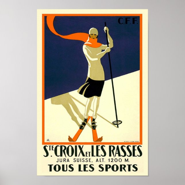 Sainte Croix Les Rasses Schweiz Vintage Poster (Vorne)