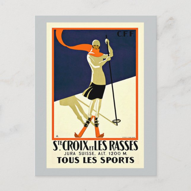 Sainte Croix Les Rasses Ski-Trail Postkarte (Vorderseite)