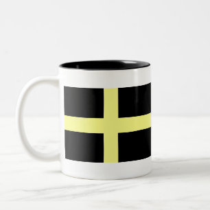 Sainte david Fahne Zweifarbige Tasse