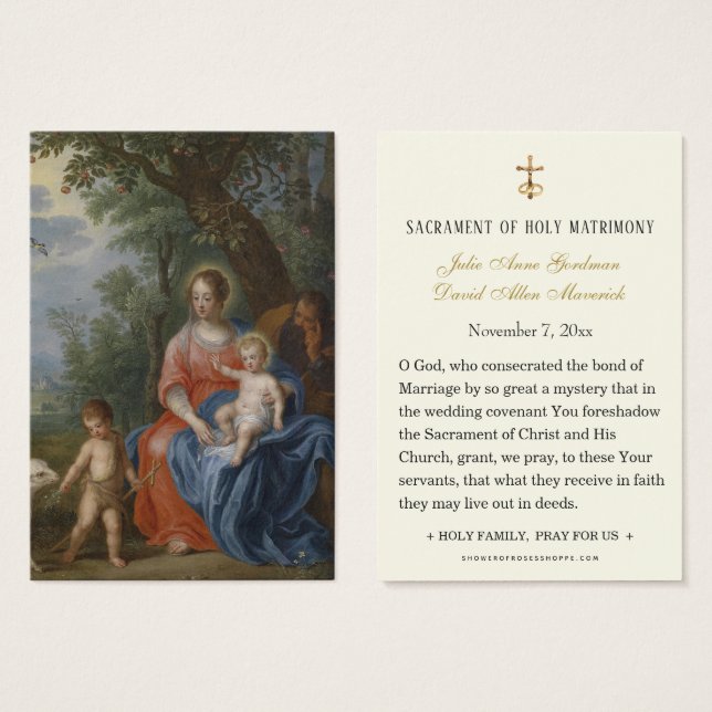 Sainte-Famille catholique Carte Sainte Mariage (Devant & derrière)