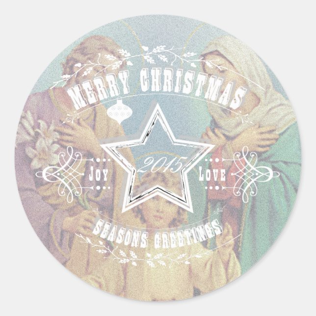 Sainte Famille DE NOËL - Sticker (Devant)
