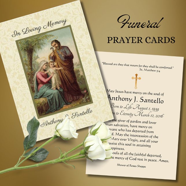 Sainte Famille Funéraire Sympathie Prière Carte Sa (Créateur téléchargé)