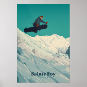Sainte Foy Tarentaise Snowboarden Reiseplakat Poster