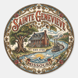 Sainte Genevieve Missouri Runder Aufkleber