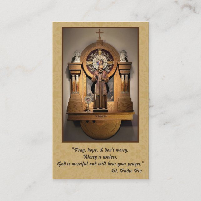 Sainte Padre Pio Lady Mont Carmel Prière Carte Sai (Devant)
