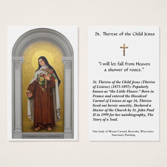 Sainte Thérèse de l'Enfant Jésus Lisieux Carte Sai (Devant & derrière)
