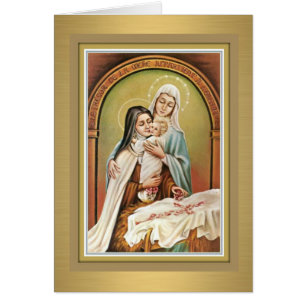 Sainte Thérèse la Petite Fleur avec Carte Marie et
