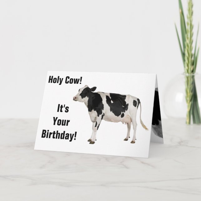 Sainte vache ! Carte d'anniversaire ! (Devant)
