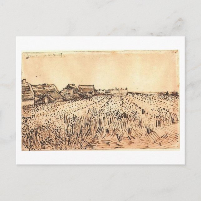 Saintes-Maries mit Friedhof, Van Gogh Fine Art Postkarte (Vorderseite)