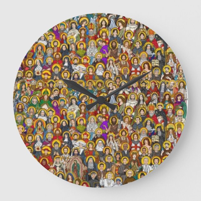 Saints, All saints, Catholic Saints Große Wanduhr (Vorderseite)