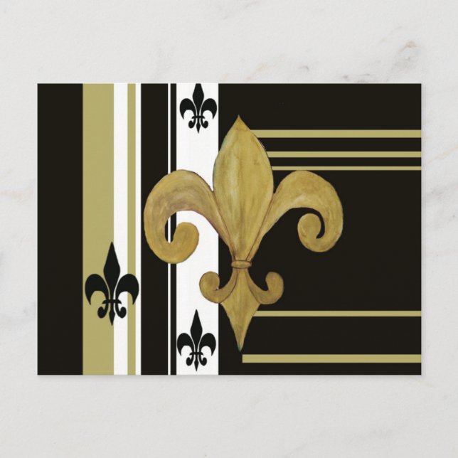 Saints Black and Gold Lilie Postkarte (Vorderseite)