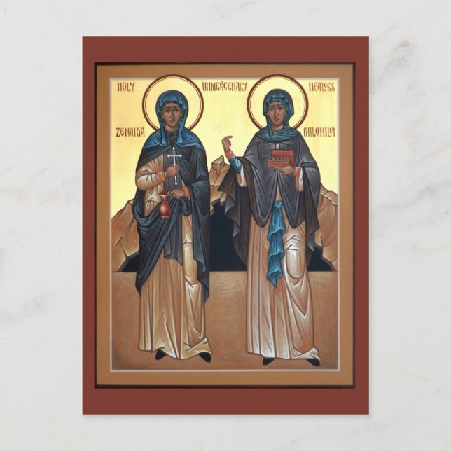 Saints Zinaida et carte de prière de Philonilla (Devant)