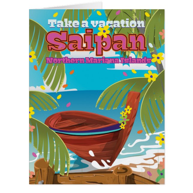 Saipan Insel Reiseplakat . (Vorderseite)