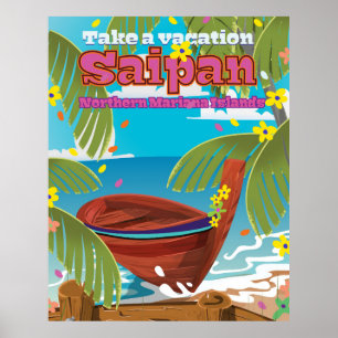 Saipan Insel Reiseplakat . Poster