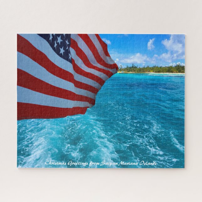 Saipan Mariana Islands.Christmas Grüße Jigsaw (Horizontal)