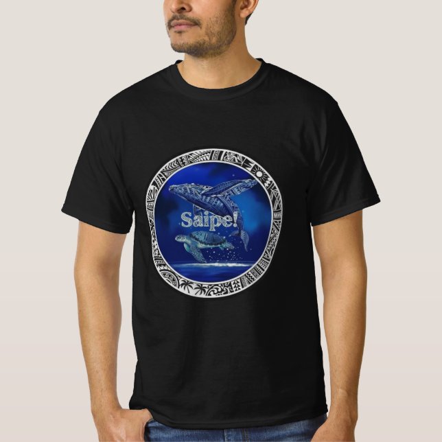 Saipe Tonga Off grid Pacific island whale turtle T-Shirt (Vorderseite)