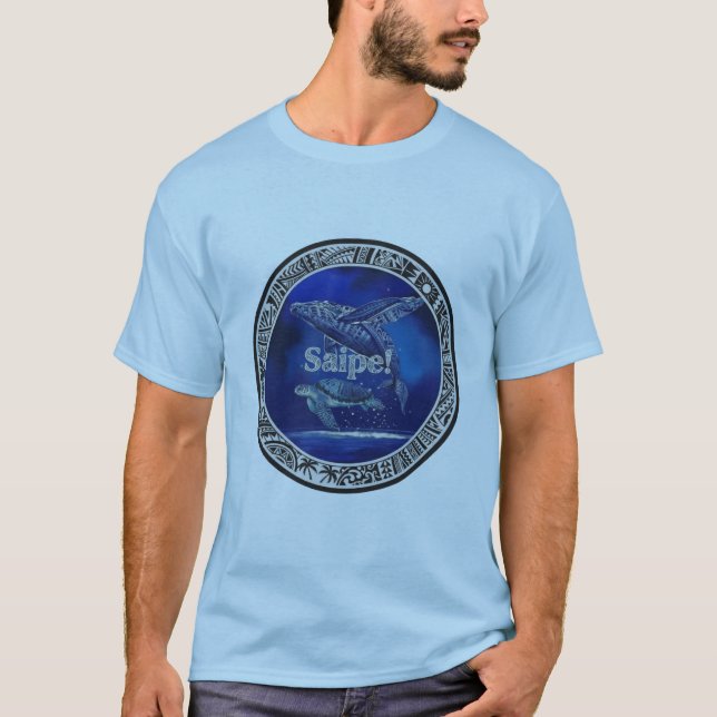 Saipe Tonga Off grid Pacific island whale turtle T-Shirt (Vorderseite)