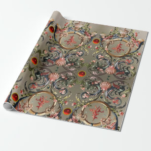 SAISHELLE, KRALLEN, DOLPHINE, ANTIQUE WIRBEL GESCHENKPAPIER