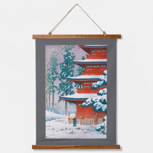 Saishoin-Tempel im Schnee, Hasui Kawase, Holzschni Wandteppich Mit Holzrahmen