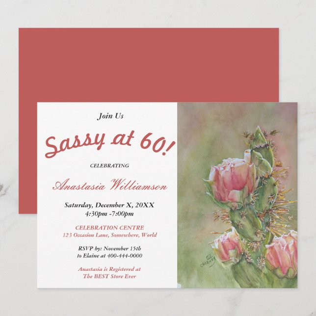 SAISISSEZ À 60 INVITATION SURPRISE PARTY (Devant / Derrière)