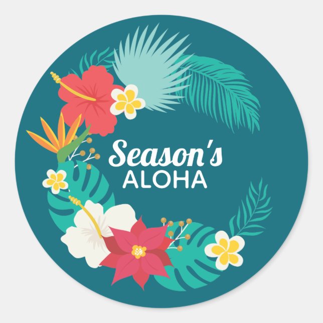 Saison: Aloha Hawaiian Runder Aufkleber (Vorderseite)