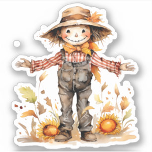 Saison Automne Scarecrow Autocollant Vinyl Coupé P
