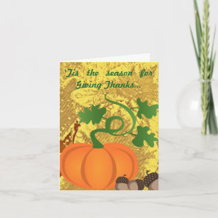 Saison de donner Merci - carte de voeux automne