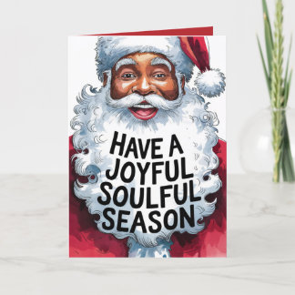 Saison de l'Âme | Carte de voeux Père Noël noire (