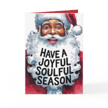 Saison de l'Âme | Carte de voeux Père Noël noire (