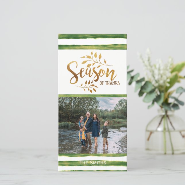 Saison de Merci Thanksgiving Carte photo de vacanc (Debout devant)