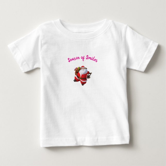Saison de sourires – T-shirt de Noël pour bébé mig (Devant)