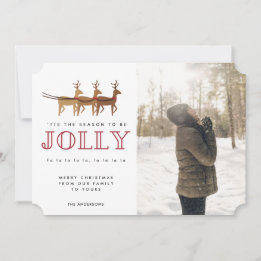 Saison d'être Jolly Reindeer Photo Carte de Noël